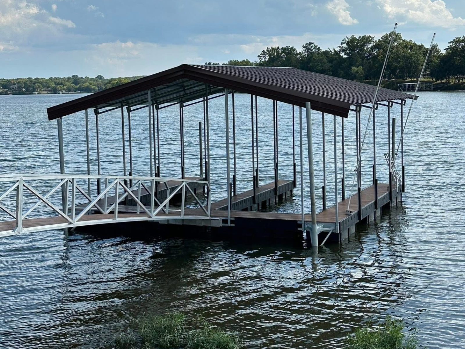 Custom dock construction on Old Hickory Lake by Tennessee dock builder Cumberland Marine Works